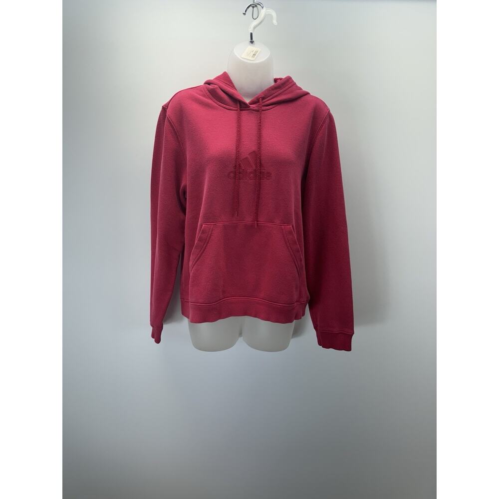 Adidas Hoodie Women Large Pink Sweatshirt Sweater Gym Training Spell Out Ladies